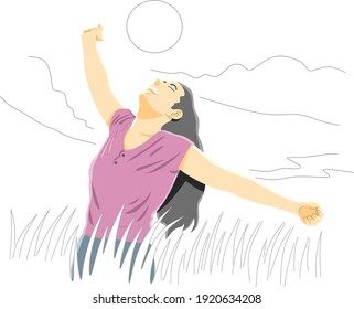 深呼吸 イラスト High Res Stock Images Shutterstock