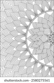 Relaxing Abstract Background Page For Adult Coloring Book Vector