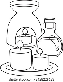 Relaxing Aromatherapy Candle Spa Treatment Cartoon Coloring Activity Set