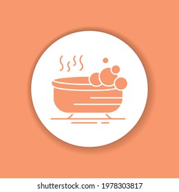 Relaxing bath color glyph icon. Pictogram for web page, mobile app, promo. UI UX GUI design element. Editable stroke.