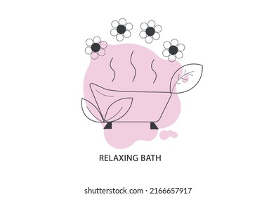 ilustración de icono de baño relajante 