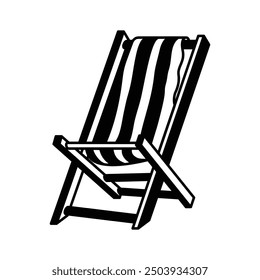 Icono de silla de playa relajante, perfecto para el verano, vacaciones y playa, listo para usar Vector