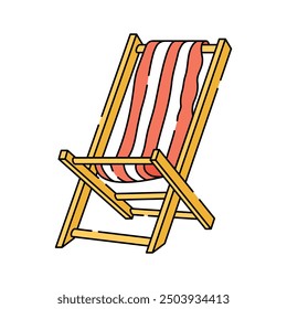 Relaxing beach chair icon, perfect for summer, vacation and beach, ready to use vector