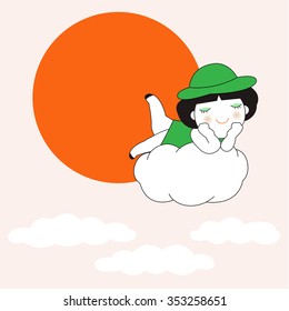 Relaxing and Blissful Evening Character illustration