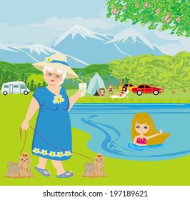 relaxing at a campsite