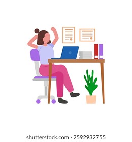 Relaxing cartoon character vector illustration