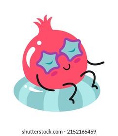Relaxing Cartoon Garnet character. Vector illustration