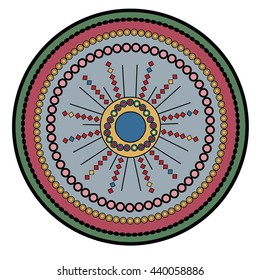 Relaxing circle mandala vector illustration, printable sheet, abstract background, isolated design element