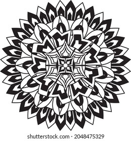 Relaxing coloring Mandala anti stress meditation decoration therapy