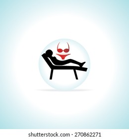 relaxing concept with under wear vector illustration