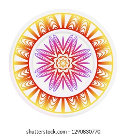 relaxing decorative symbol. vector illustration. floral magic circle.