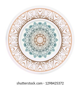 relaxing decorative symbol. vector illustration. floral magic circle.