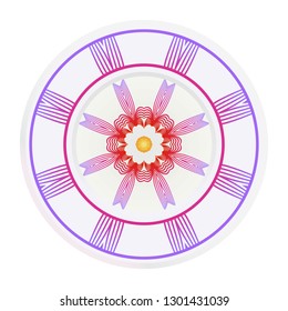 relaxing decorative symbol. vector illustration. floral magic circle.