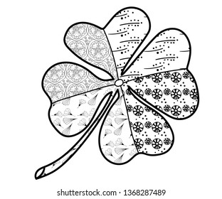 Сlover. Relaxing or developing coloring for adults and children. - Vector. Vector illustration.