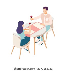 Relaxing drinking people isometric composition with isolated human characters with drinks on blank background vector illustration