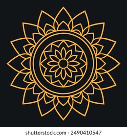 Relajante y fácil mandala diseño para colorear libro, tatuaje o mendi diseño y arte de la pared