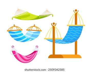 Relaxing equipment for summer rest representing comfortable lifestyle bringing calmness and peacefulness during hot sunny days