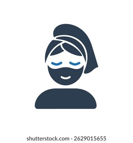 Relaxing Facial Mask Icon Isolated On White Background