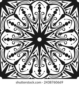 Relaxing Floral Mandala Coloring Page