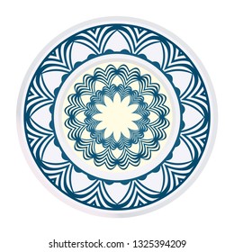 Relaxing Floral Mandala Ornament. Vector Illustration. Print For Modern Yoga Interiors Design, Wallpaper, Textile Industry.