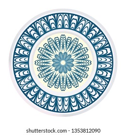 Relaxing Floral Mandala Ornament. Vector Illustration. Print For Modern Yoga Interiors Design, Wallpaper, Textile Industry.