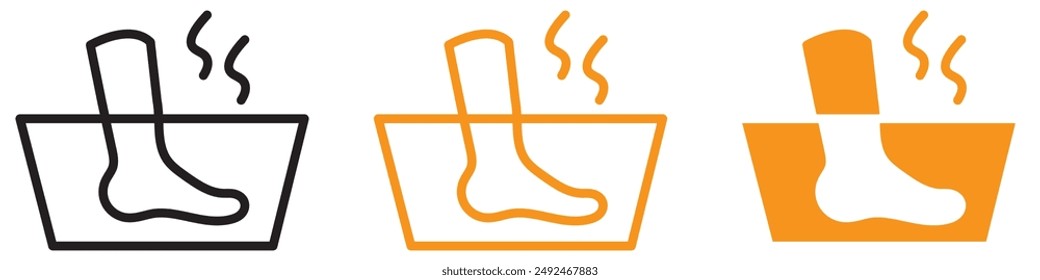 Relaxing Foot Soak Icon for Spa and Wellness Graphics Perfect for Representing Foot Care and Relaxation in Beauty and Health Designs