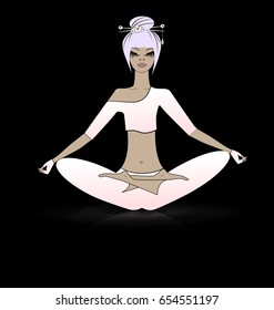 relaxing girl in yoga