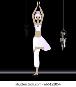 relaxing girl in yoga