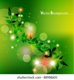 relaxing green leaves vector background design