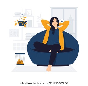 Relaxing at home and getting coffee break concept illustration