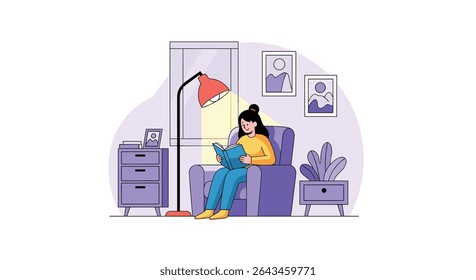 Relaxing at Home The Joy of Reading a Book in Cozy Environment