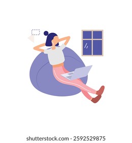 Relaxing at Home Vector Illustration