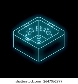 Relaxante spa de banheira de hidromassagem com luz neon brilhante, oferecendo uma experiência de hidromassagem luxuosa