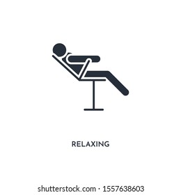 relaxing icon. simple element illustration. isolated trendy filled relaxing icon on white background. can be used for web, mobile, ui.