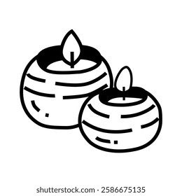 relaxing Icon vector design template nd illustration with editbale stroke