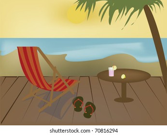 relaxing landscape on the beach