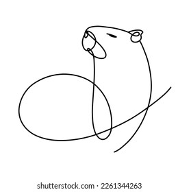 Relaxing lineart illustration of capybara 