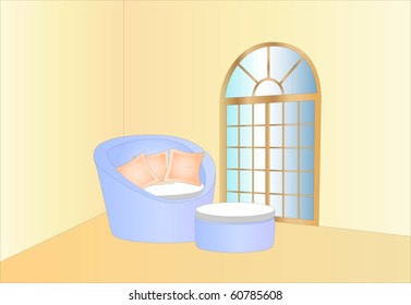 relaxing lounge and window ( background on separate layer )