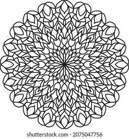 Relaxing mandala coloring anti stress meditation decoration