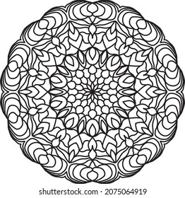 Relaxing mandala coloring anti stress meditation decoration