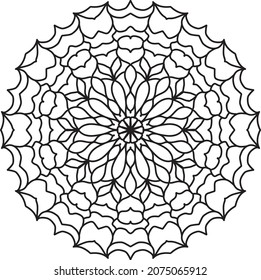 Relaxing mandala coloring anti stress meditation decoration