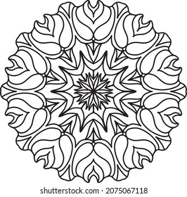 Relaxing mandala coloring anti stress meditation decoration