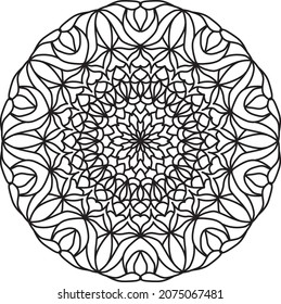 Relaxing mandala coloring anti stress meditation decoration