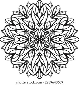 Relaxing mandala coloring anti stress meditation decorative pattern