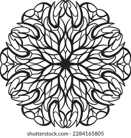 Relaxing mandala coloring anti stress meditation drawn decoration