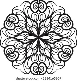 Relaxing mandala coloring anti stress meditation drawn decoration