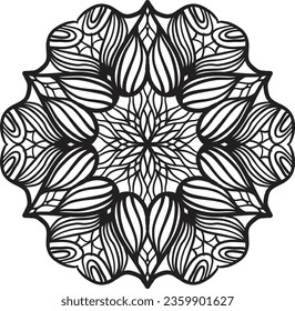 Relaxing mandala coloring anti stress pattern spiritual meditation