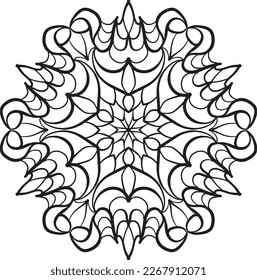 Relaxing mandala coloring peaceful meditation abstract style