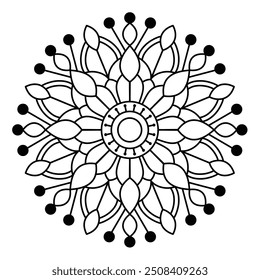 design relaxante mandala para livro de coloração, arte mandala para tatuagem e design de hena, design elegante mandala
