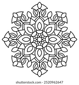 relaxante design de mandala para livro de coloração, tatuagem e design de hena, design de mandala para adultos e crianças livro de coloração
